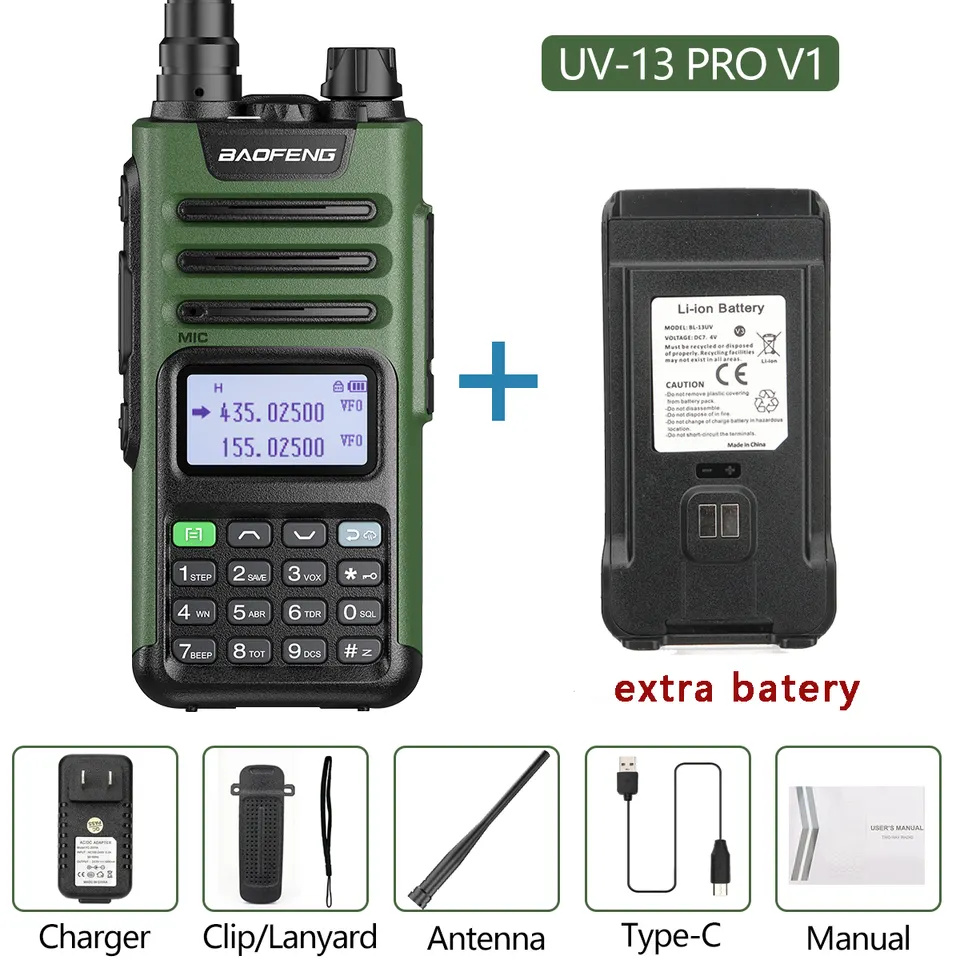Baofeng UV-13 PRO Walkie Talkie 10W UHF VHF Dual Band Two Way Radio - Any  Radios