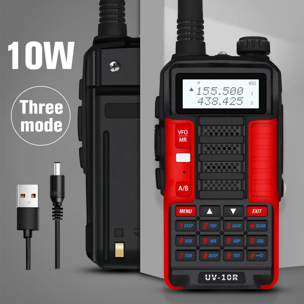 Talkie-walkie professionnel amélioré Baofeng UV-10R haute puissance  120W(MAX) 40000mAh 100KM(MAX) longue portée portable double bande  radioamateur