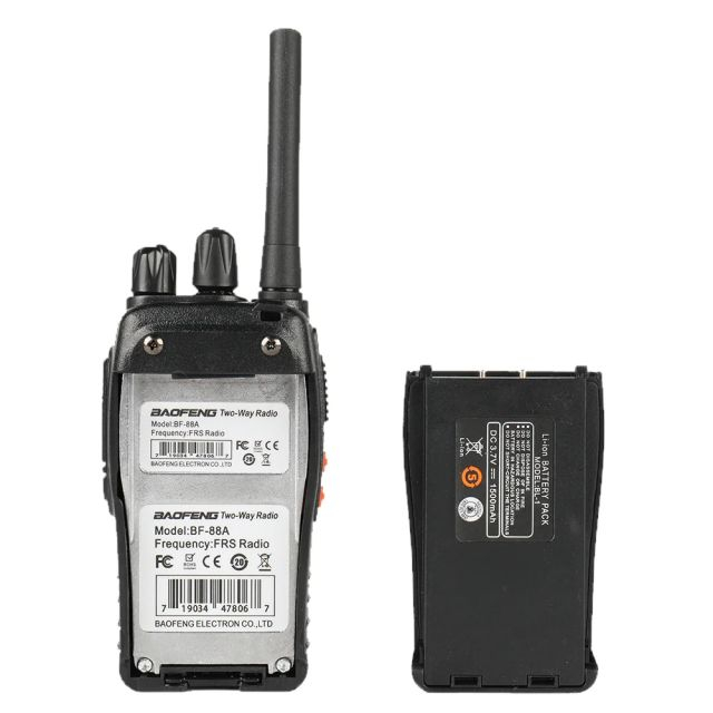 Bafierng 2pcs Mini Walkie Talkie 5km UHF 2 Way Radio Wireless for Amateur  (Black)