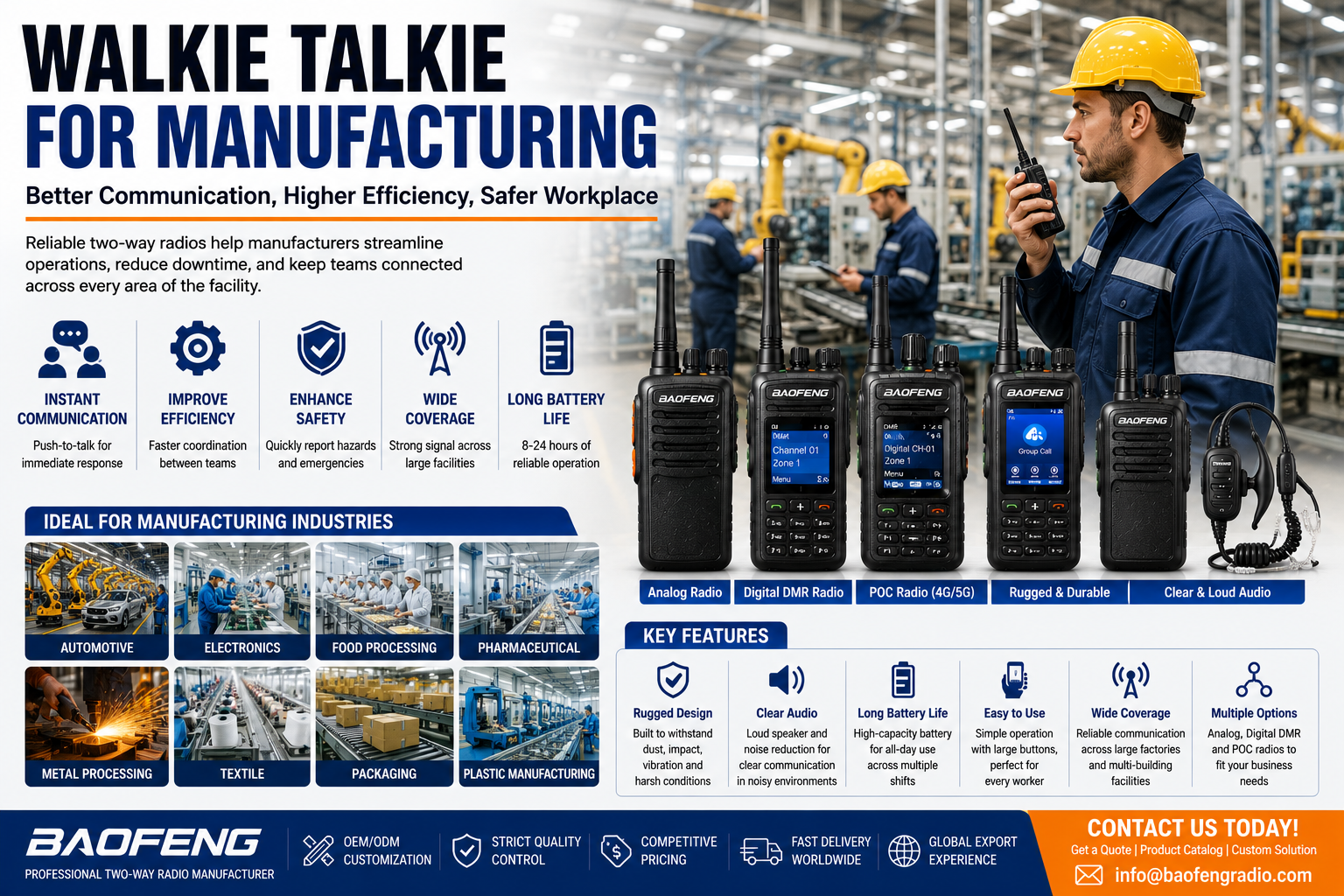 How Two-Way Radios Improve Manufacturing Efficiency And Workplace Safety