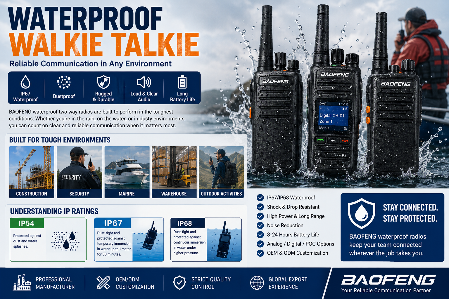 Waterproof Walkie Talkie Buying Guide: How To Choose The Best Two-Way Radio for Harsh Environments