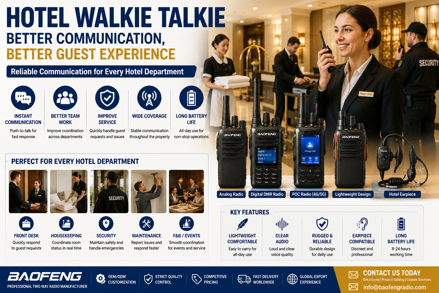 Why Hotels Choose Walkie Talkies for Better Guest Service And Team Coordination