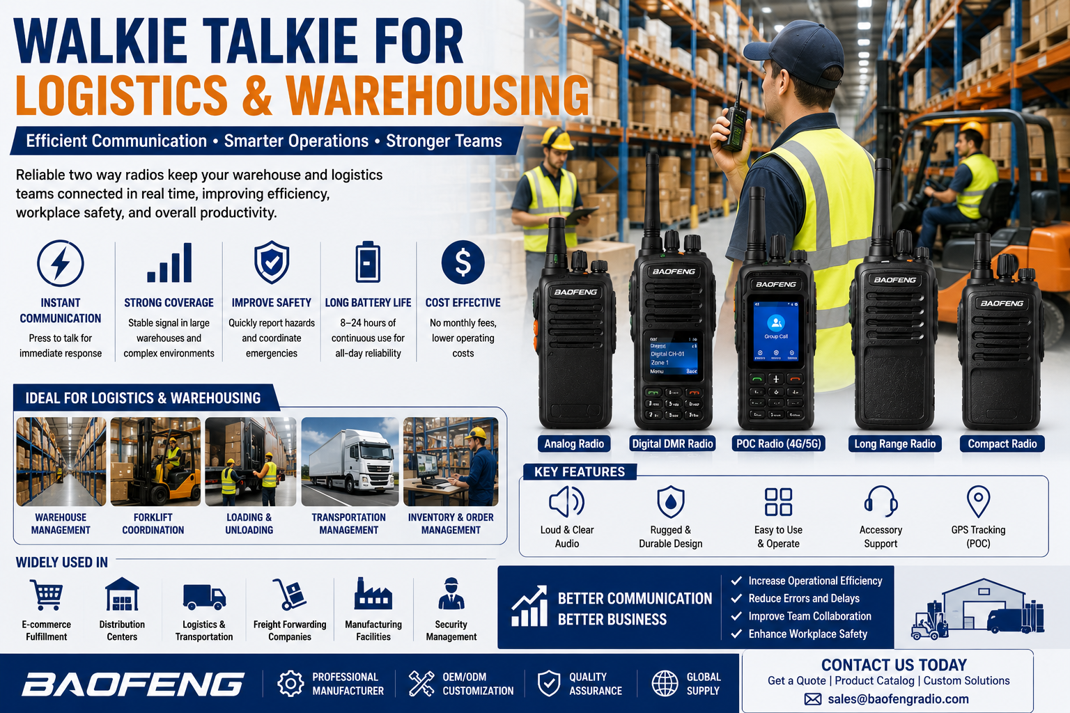 How Walkie Talkies Improve Warehouse And Logistics Operations