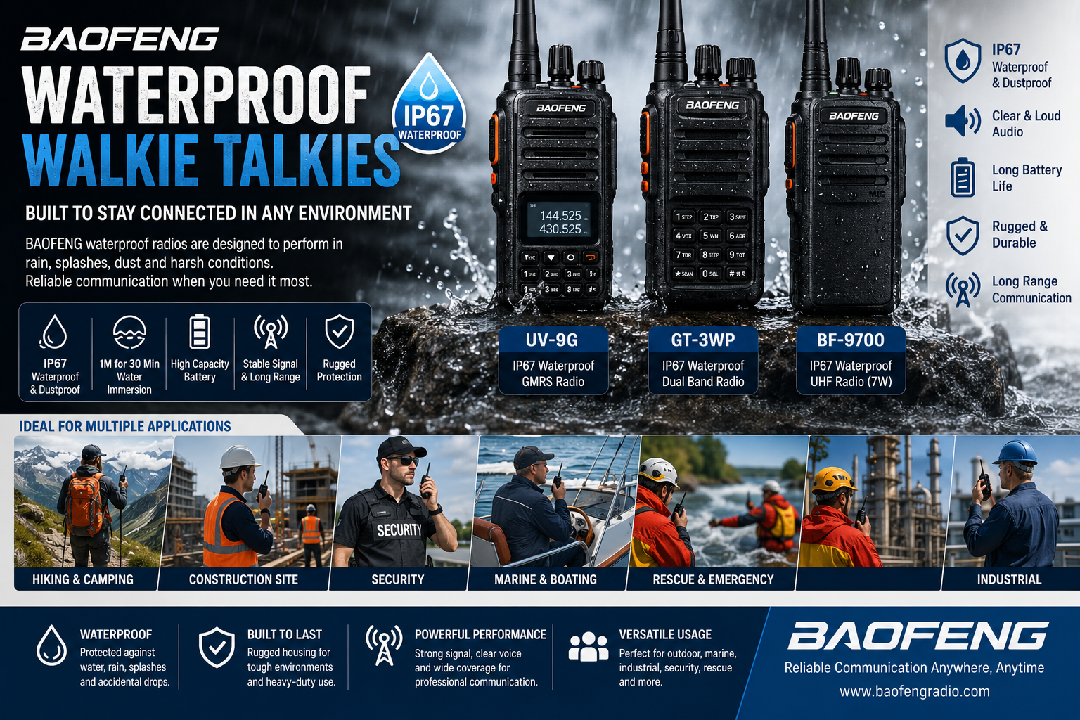 Best BAOFENG Waterproof Walkie Talkies: IP67 Radios for Outdoor, Marine And Industrial Use
